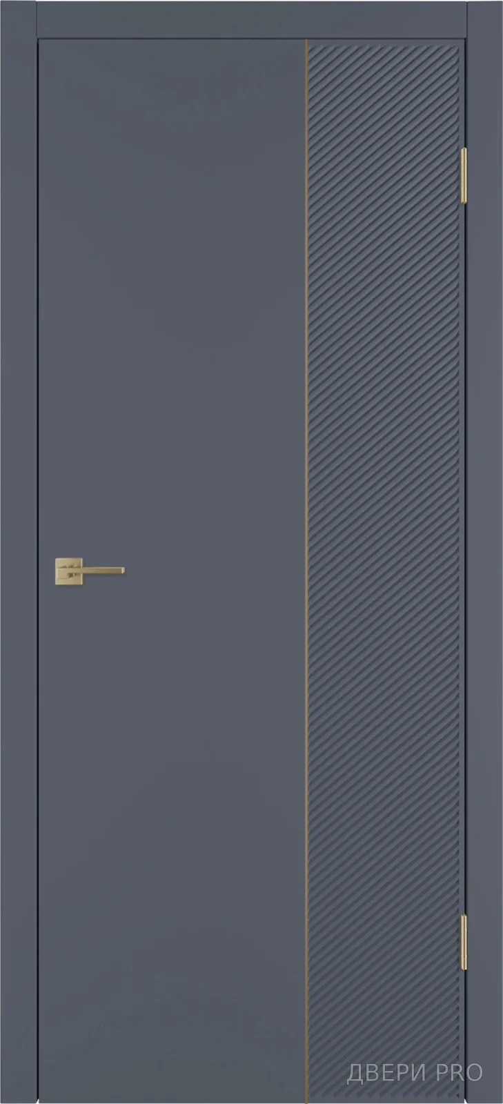 Линия DR2 800х2000 Эмаль графит Молдинг золото · 800×2000 мм