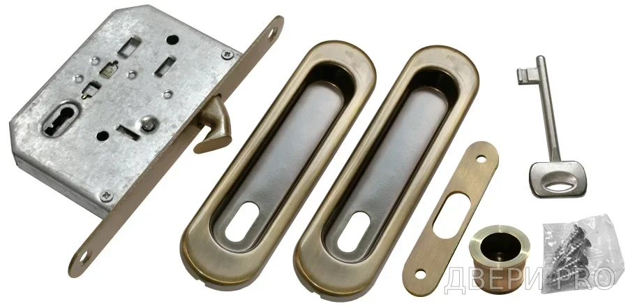 MHS150 L AB, комплект для раздвижных дверей, цвет - бронза