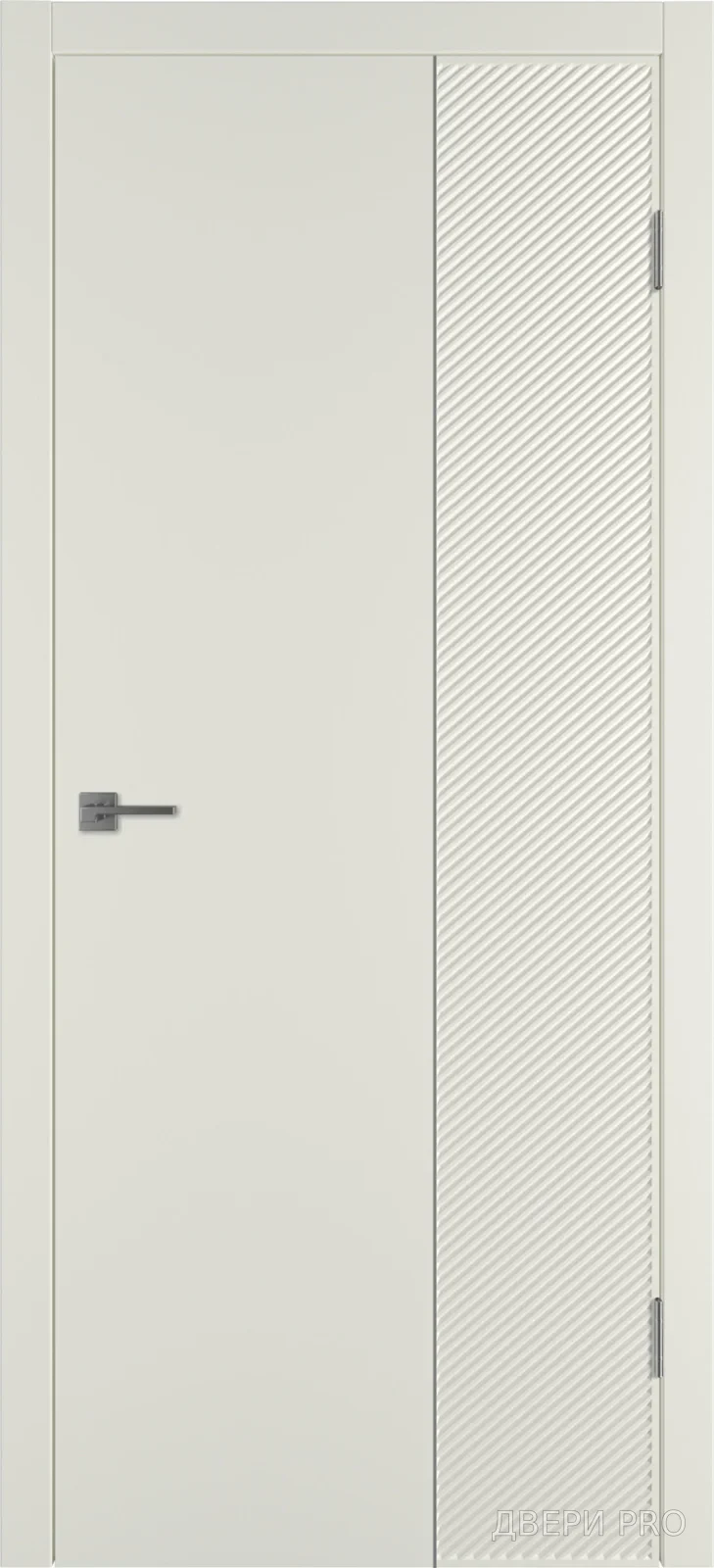 Линия DR2 800х2000 Эмаль магнолия Молдинг серебро · 800×2000 мм