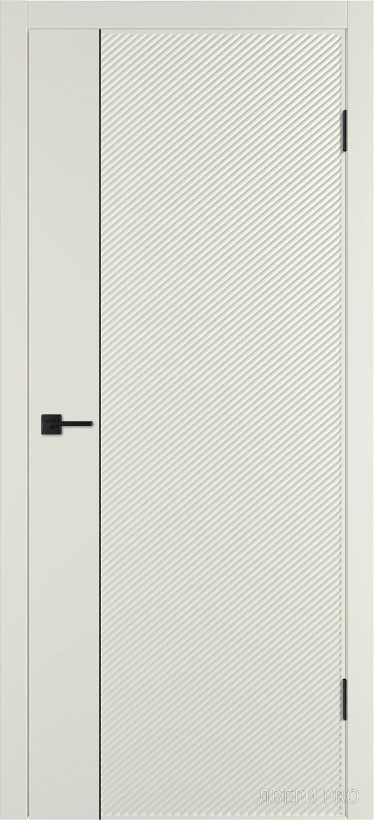 Линия DR1 800х2000 Эмаль магнолия Молдинг чёрный · 800×2000 мм