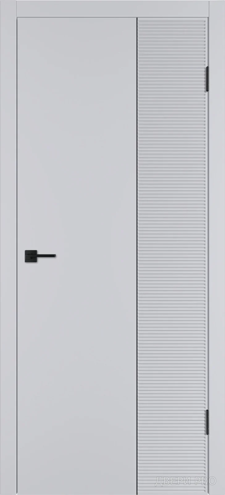 Линия HR2 800х2000 Эмаль серая Молдинг чёрный · 800×2000 мм
