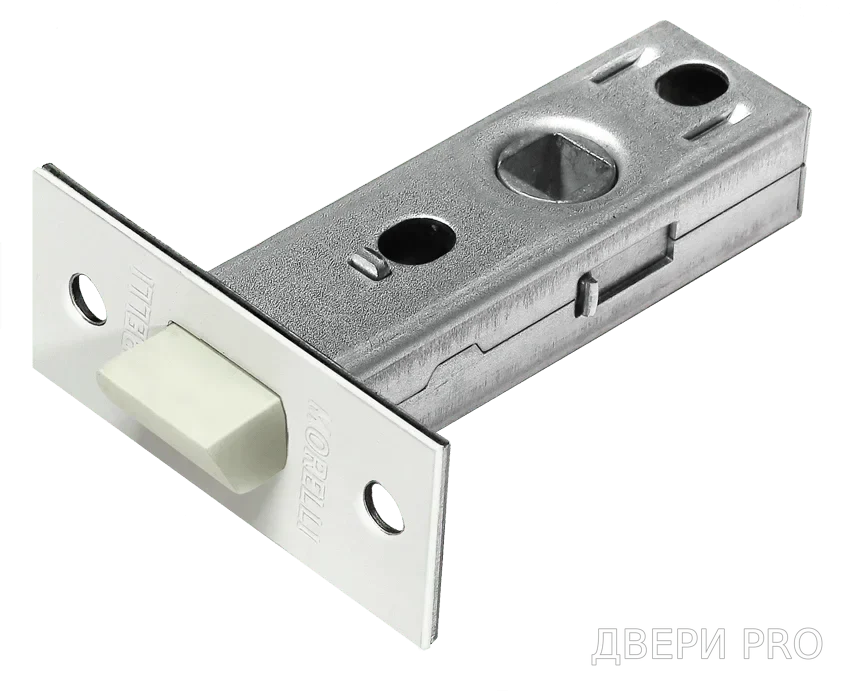 LP6-45 W, защелка межкомнатная, с пластиковым язычком, цвет - белый