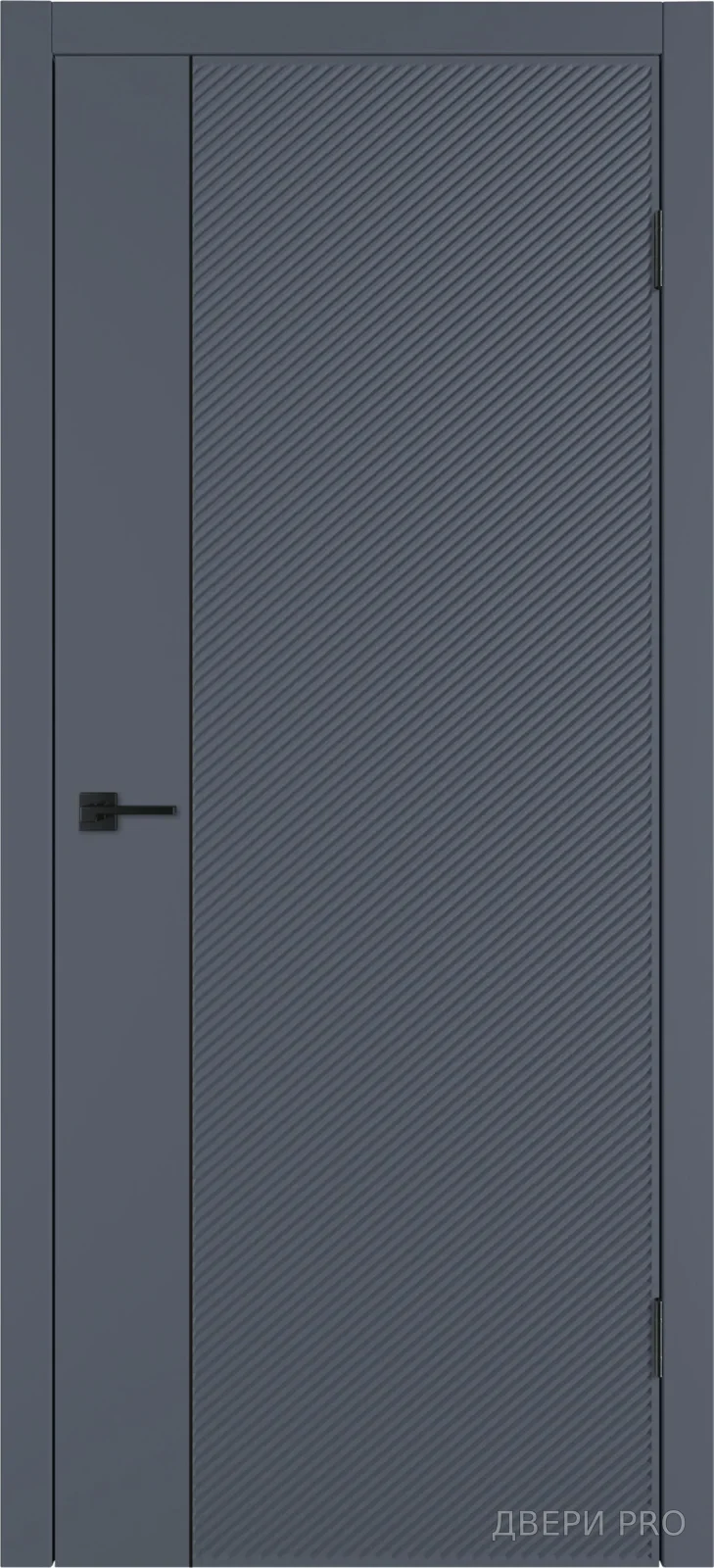 Линия DR1 800х2000 Эмаль графит Молдинг чёрный · 800×2000 мм