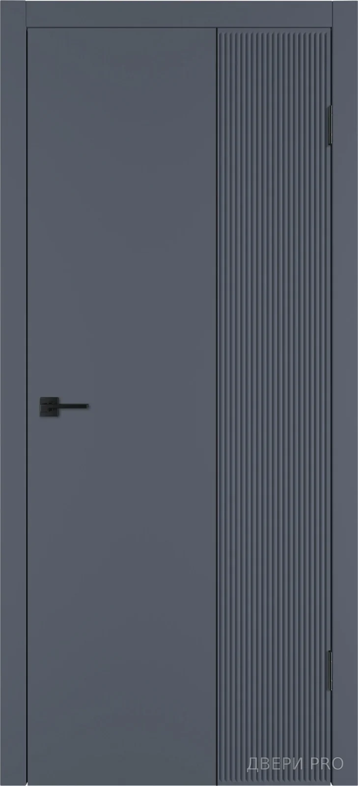 Линия VR2 800х2000 Эмаль графит Молдинг чёрный · 800×2000 мм