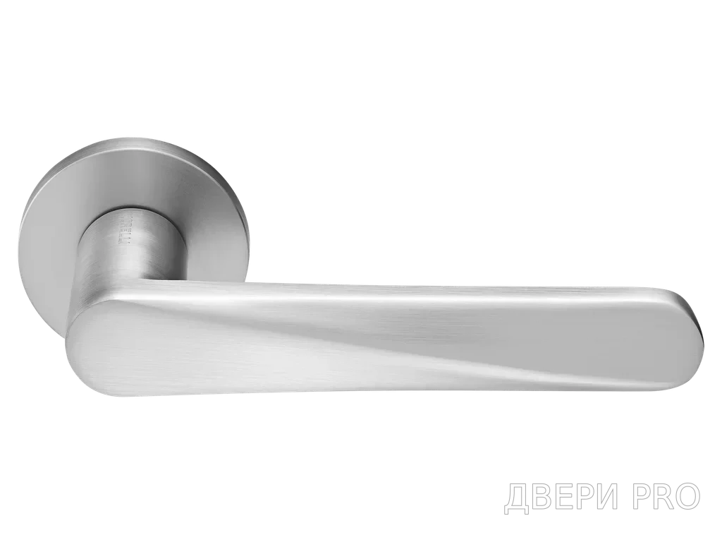 MH-58-R6 SC, ручка дверная "CAYAN" на круглой розетке 6 мм, цвет - матовый хром