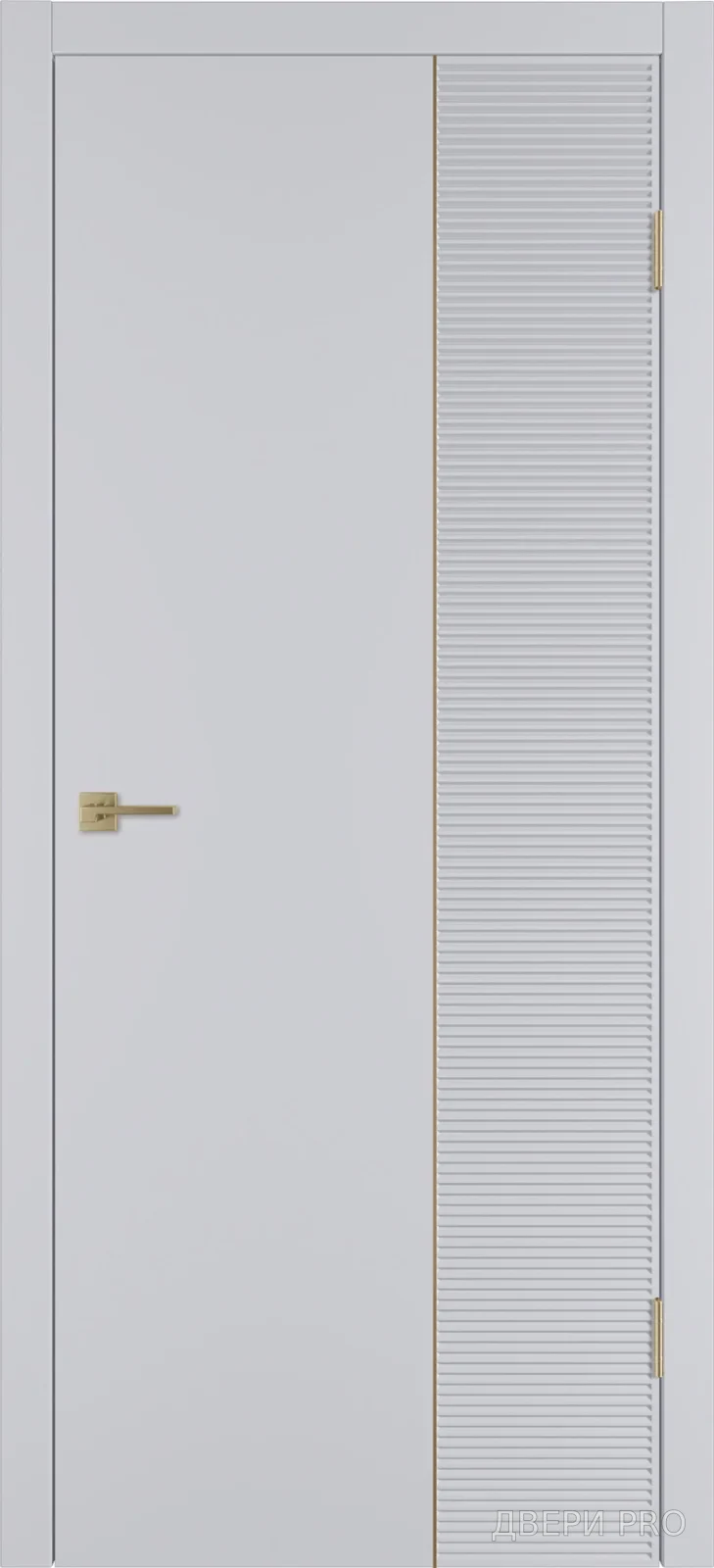 Линия HR2 800х2000 Эмаль серая Молдинг золото · 800×2000 мм