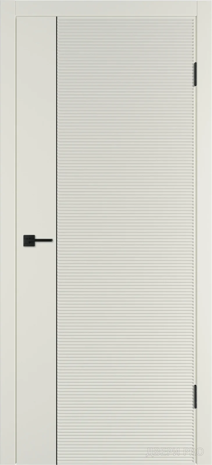 Линия HR1 800х2000 Эмаль магнолия Молдинг чёрный · 800×2000 мм