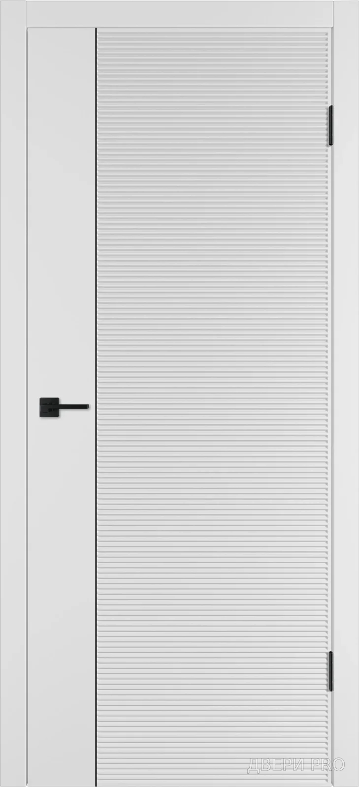 Линия HR1 800х2000 Эмаль белая Молдинг чёрный · 800×2000 мм