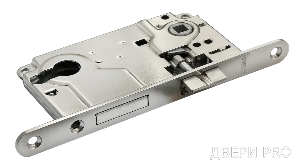 L1885 SN, замок с ригелем под цилиндр, цвет - никель