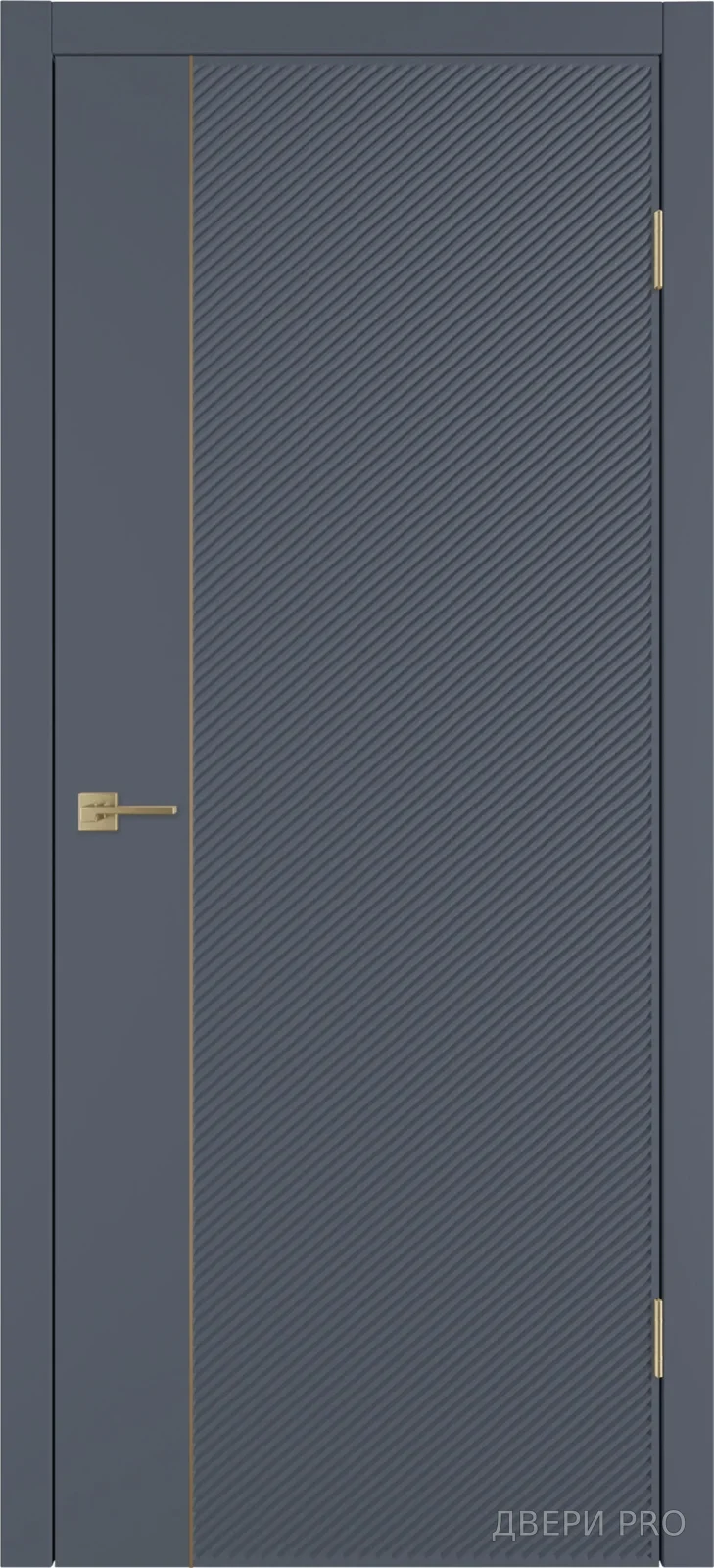 Линия DR1 800х2000 Эмаль графит Молдинг золото · 800×2000 мм