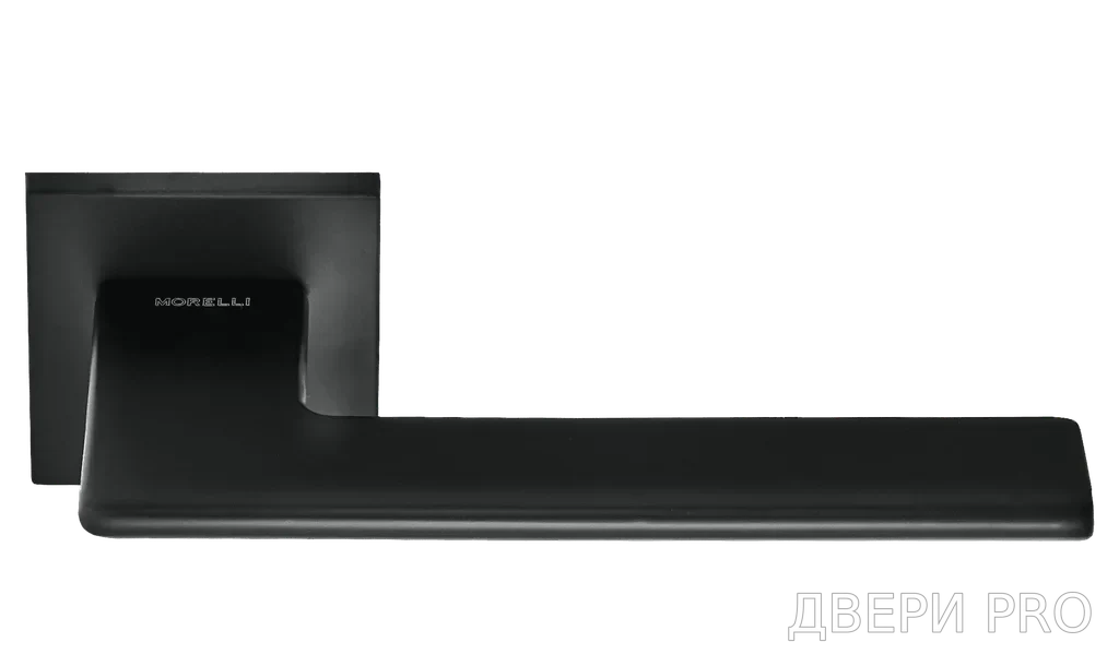 MH-51-S6 BL, ручка дверная PLATEAU, на квадратной накладке, цвет - черный