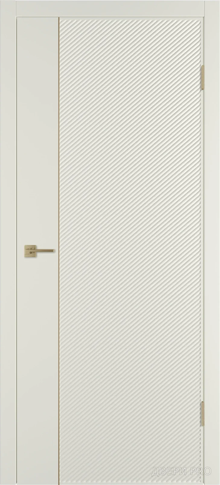 Линия DR1 800х2000 Эмаль магнолия Молдинг золото · 800×2000 мм