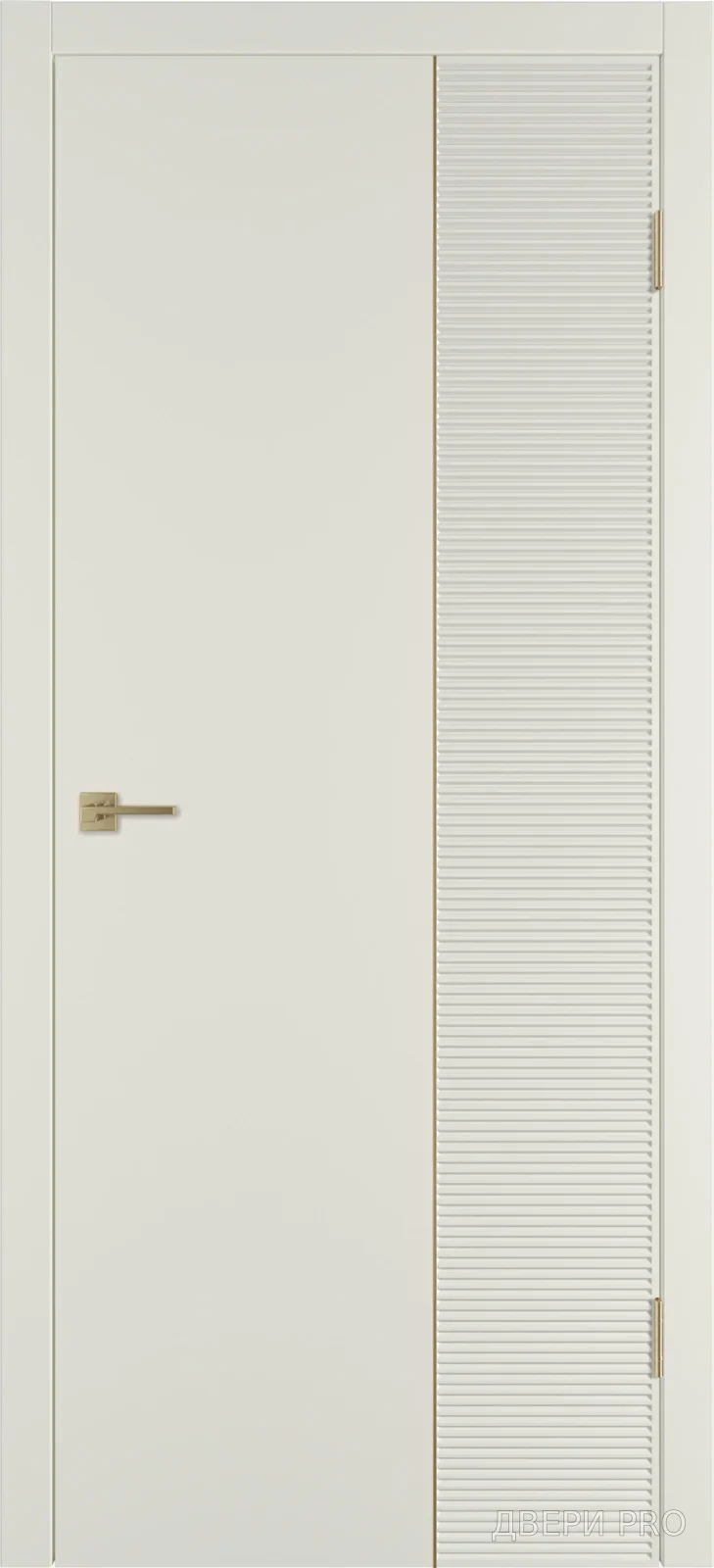 Линия HR2 800х2000 Эмаль магнолия Молдинг золото · 800×2000 мм