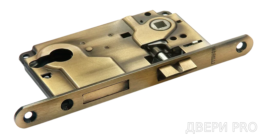 L1885 AB. замок с ригелем под цилиндр, цвет - бронза