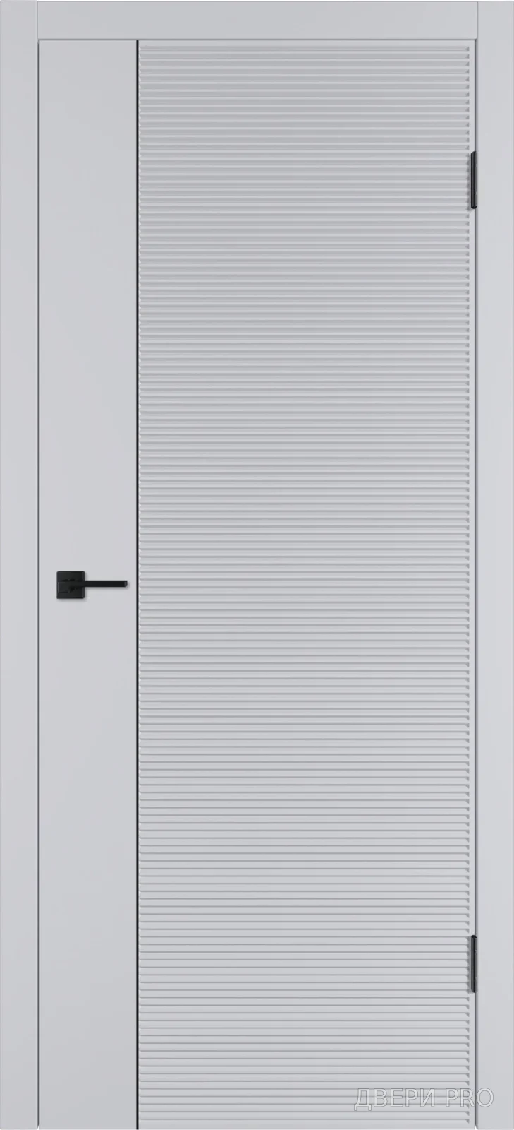 Линия HR1 800х2000 Эмаль серая Молдинг чёрный · 800×2000 мм