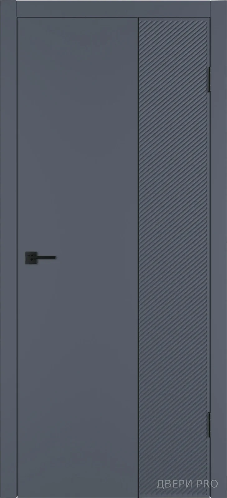 Линия DR2 800х2000 Эмаль графит Молдинг чёрный · 800×2000 мм