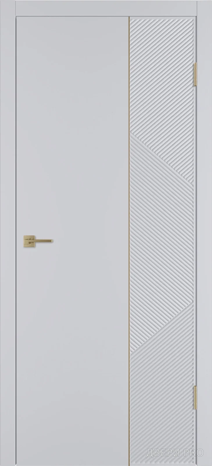 Линия ART2 800х2000 Эмаль серая Молдинг золото · 800×2000 мм
