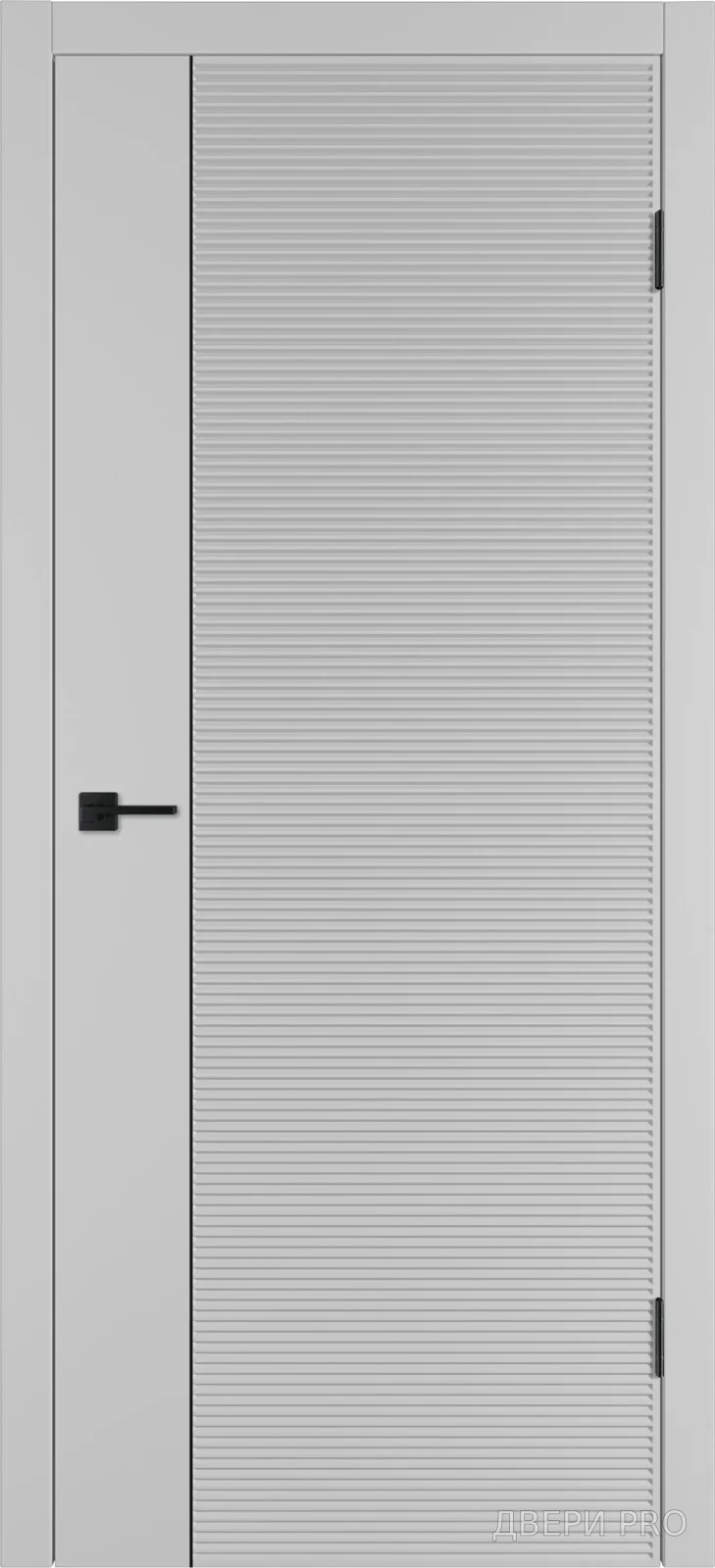 Линия HR1 800х2000 Эмаль серебро Молдинг чёрный · 800×2000 мм