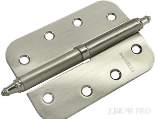 MS-C 100X70X2.5 SN R, петля стальная скругленная правая, цвет - бел.никель