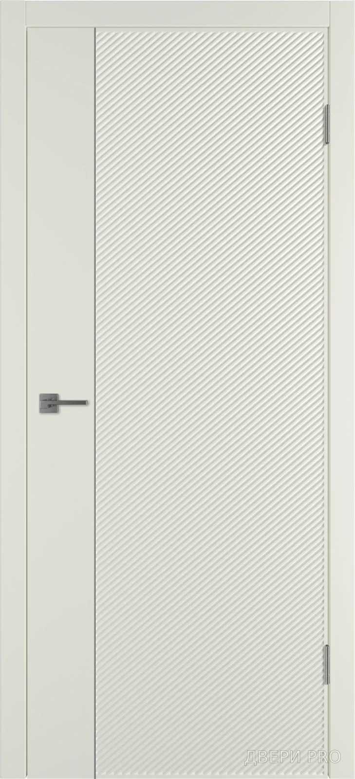 Линия DR1 800х2000 Эмаль магнолия Молдинг серебро · 800×2000 мм