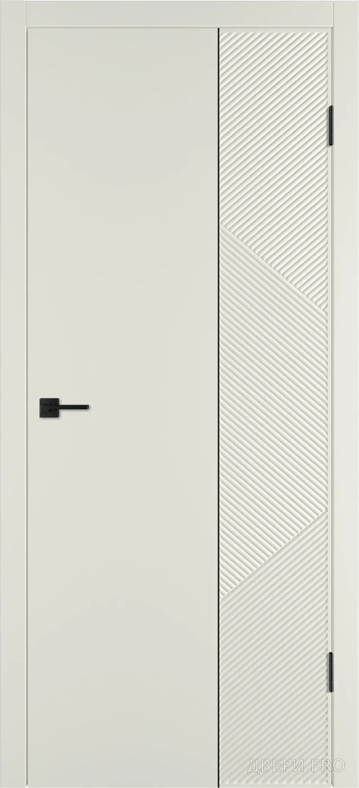 Линия ART2 800х2000 Эмаль магнолия Молдинг чёрный · 800×2000 мм