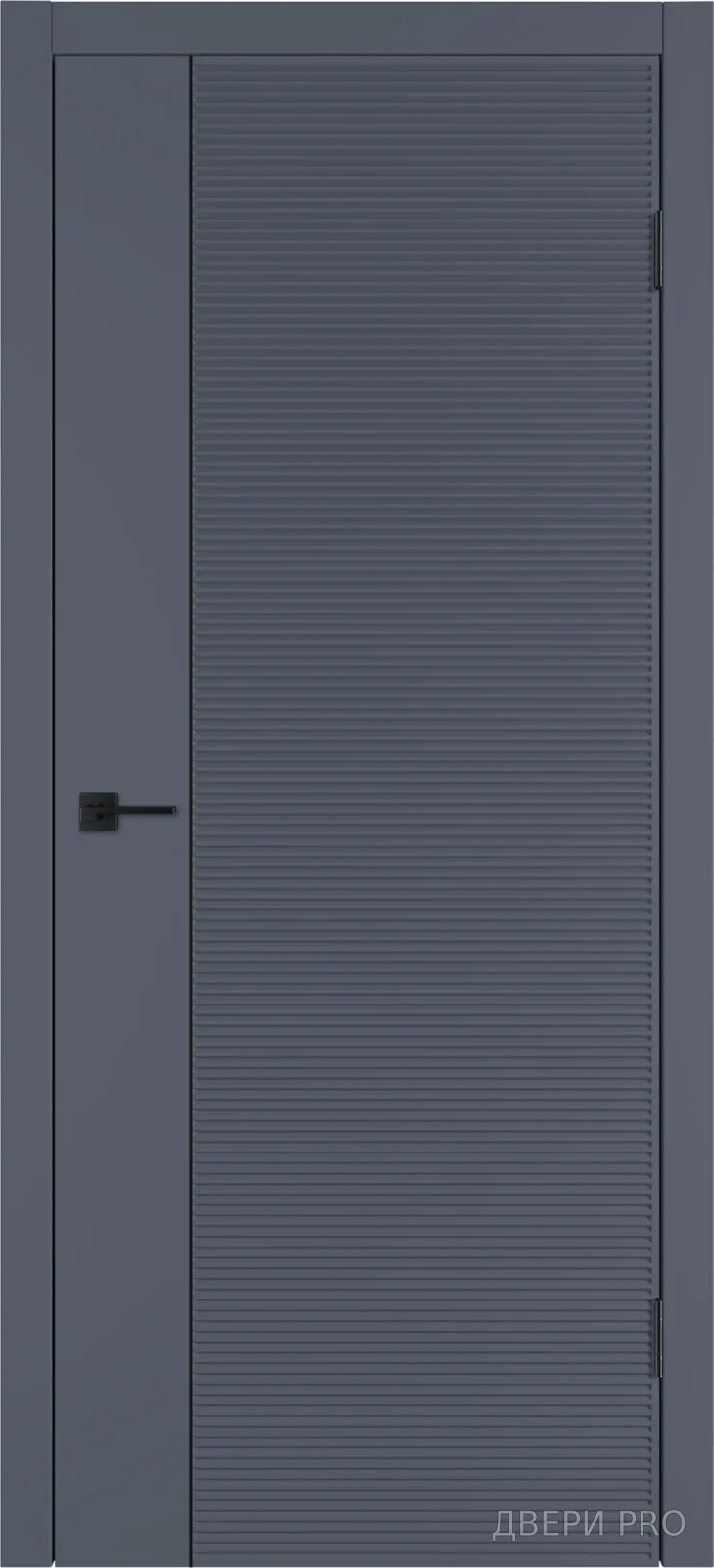 Линия HR1 800х2000 Эмаль графит Молдинг чёрный · 800×2000 мм