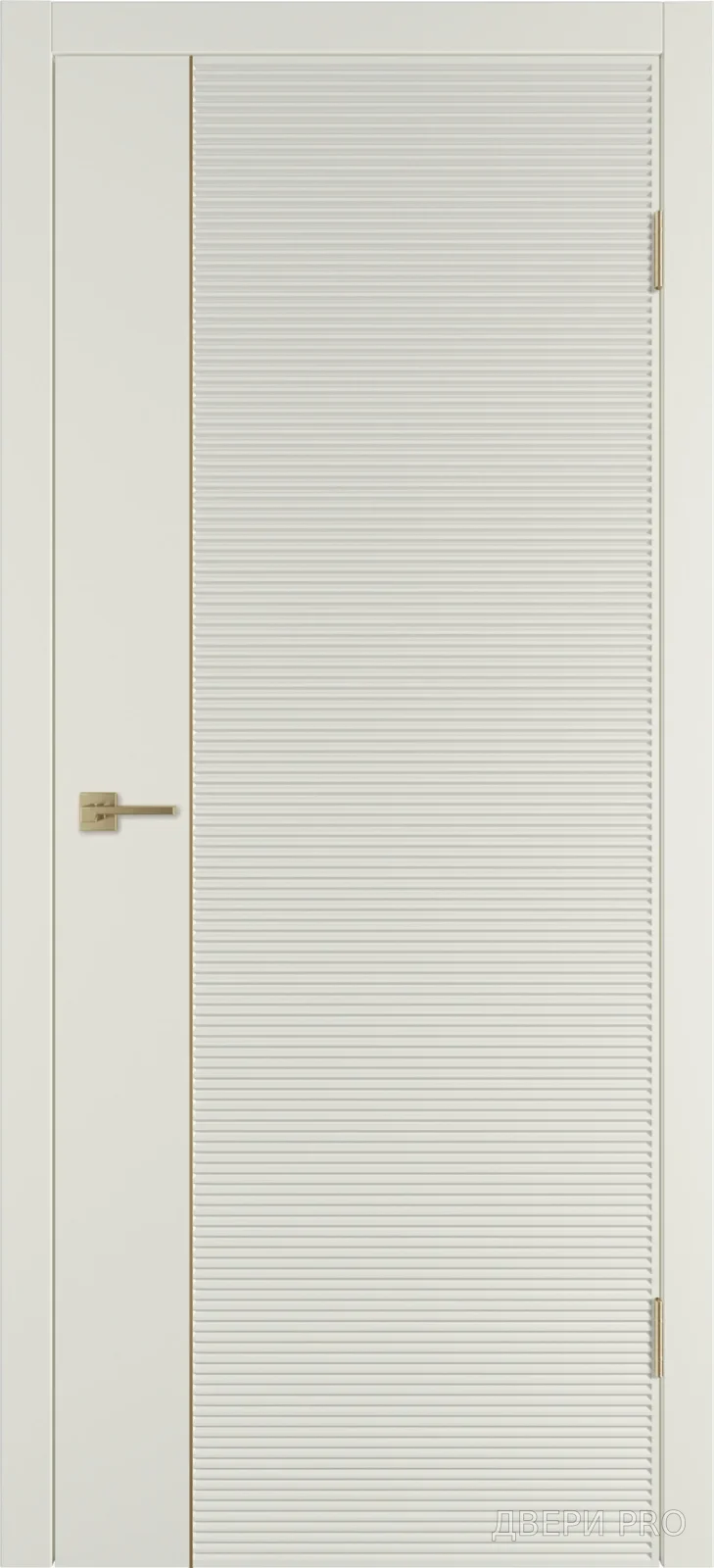 Линия HR1 800х2000 Эмаль магнолия Молдинг золото · 800×2000 мм