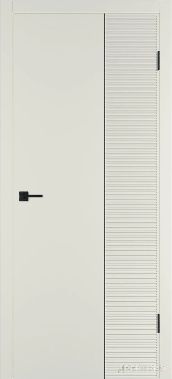 Линия HR2 800х2000 Эмаль магнолия Молдинг чёрный · 800×2000 мм