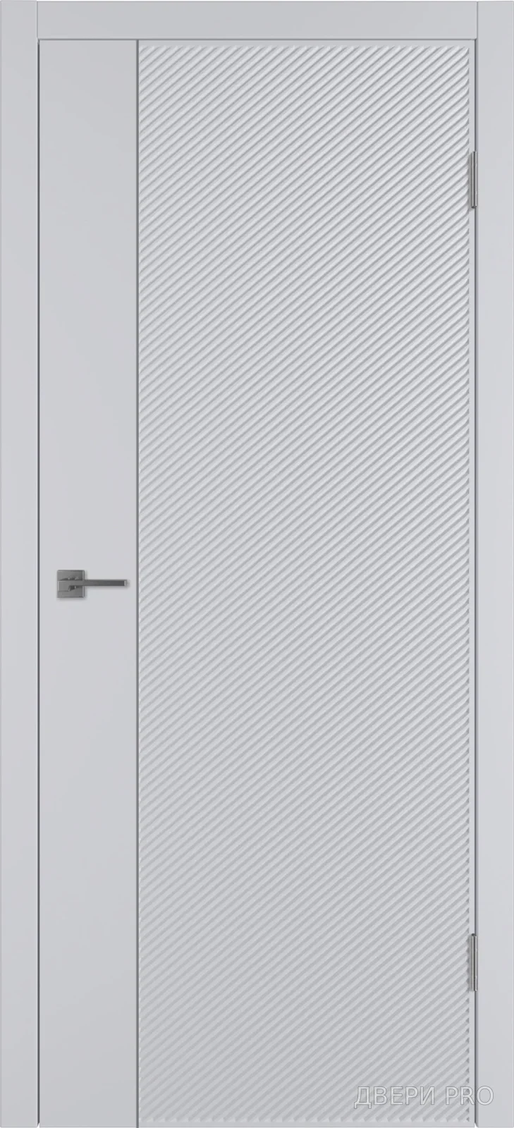 Линия DR1 800х2000 Эмаль серая Молдинг серебро · 800×2000 мм