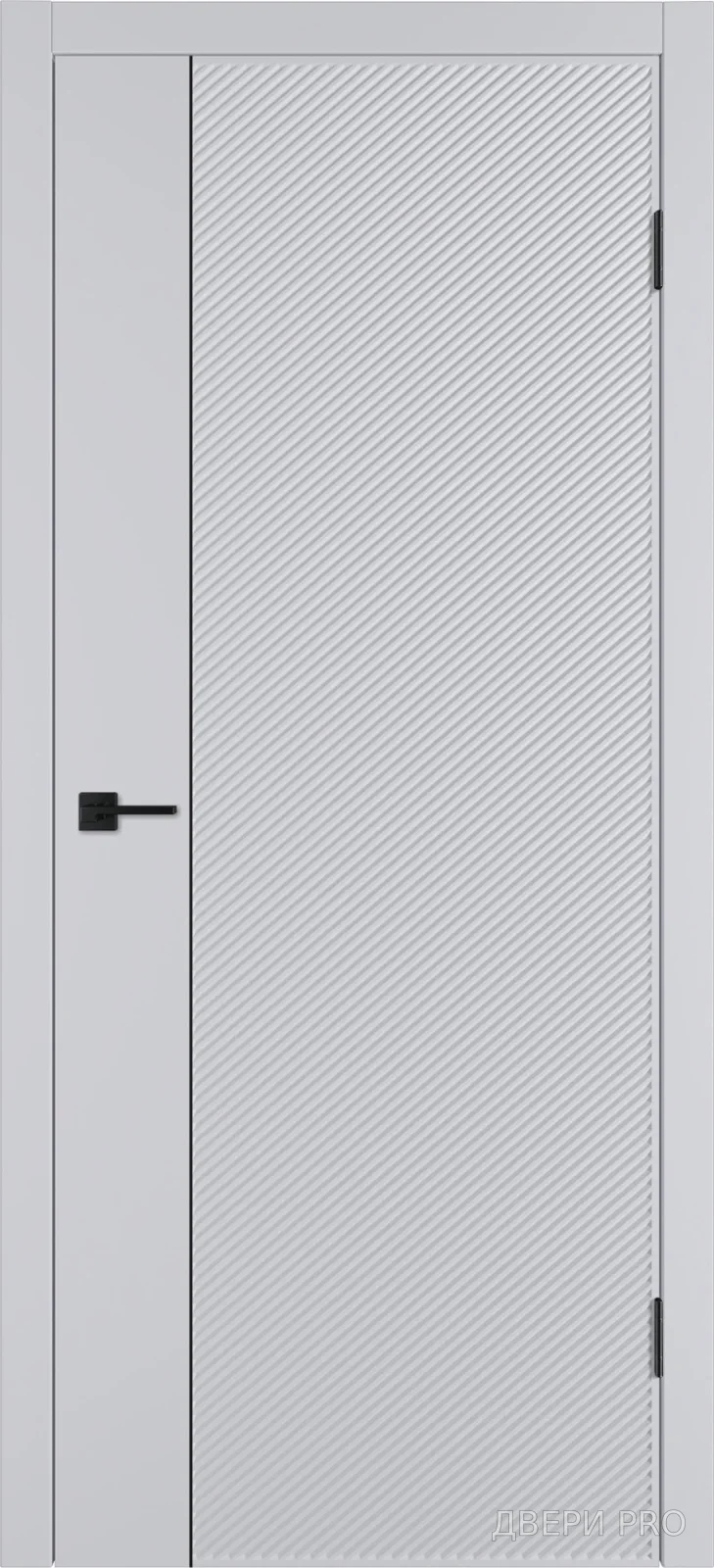Линия DR1 800х2000 Эмаль серая Молдинг чёрный · 800×2000 мм