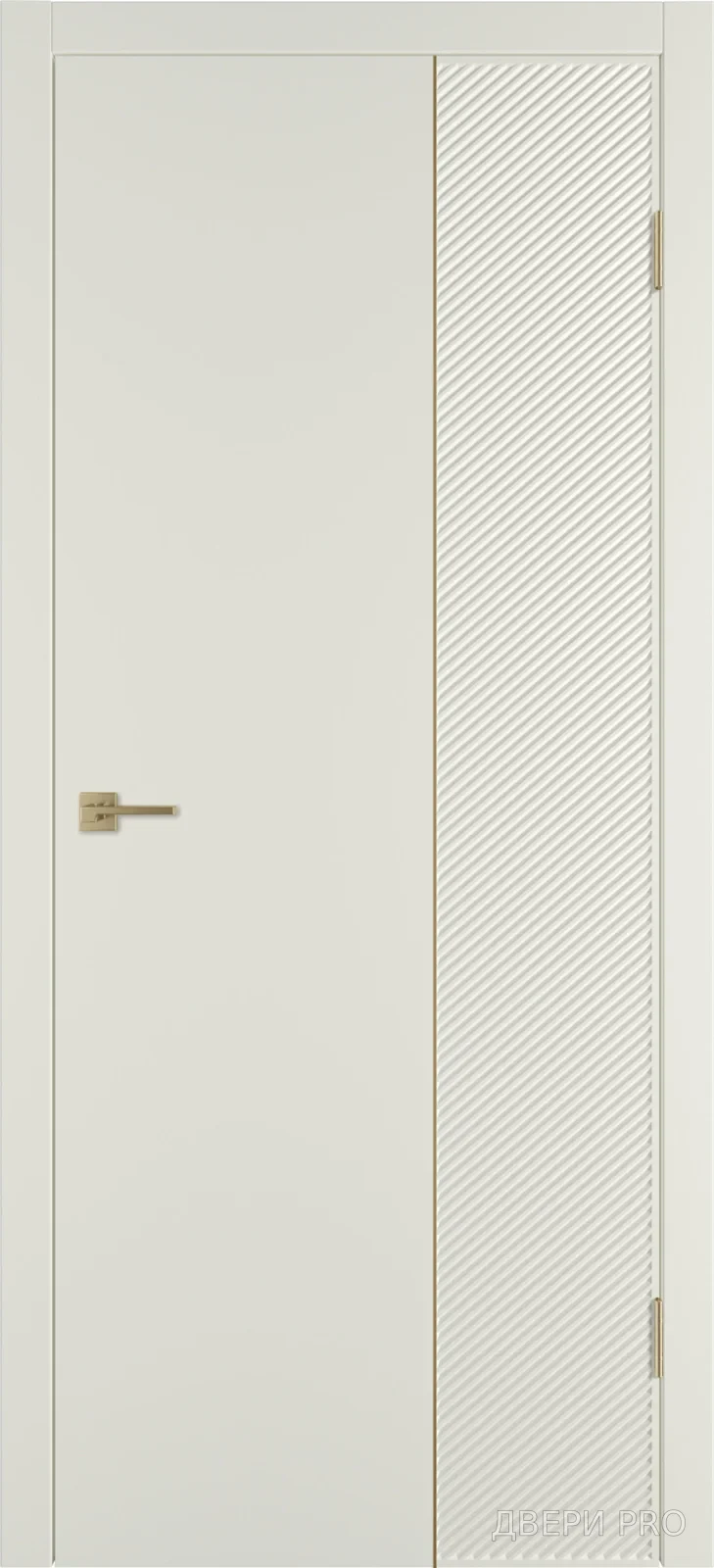 Линия DR2 800х2000 Эмаль магнолия Молдинг золото · 800×2000 мм